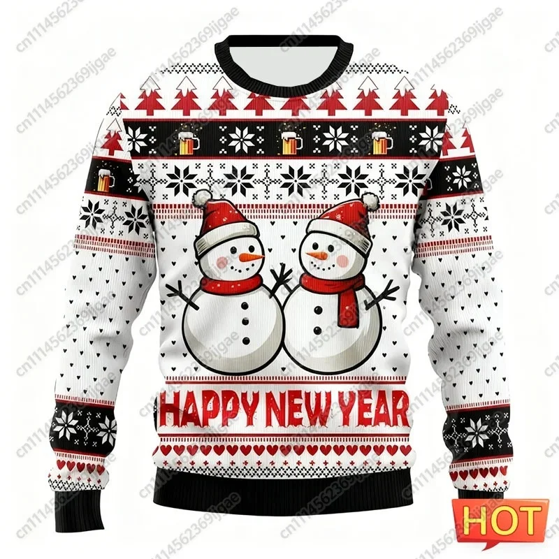 Fashionable Beer, Ugly Christmas Sweaters, Hip-hop Bar Parties, Men's and Women's Casual Pullovers, Beer Sports, Family Clothes
