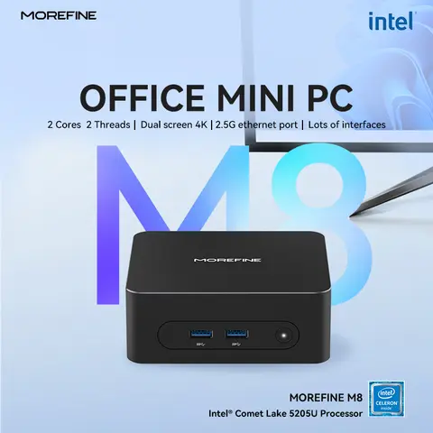MOREFINE M8 미니 PC Intel 5205U Windows11Pro(최대 1.9GHz)노트북 데스크탑 컴퓨터 16G RAM 512G SSD 지원 4K@60 WiFi 5/BT 5.1
