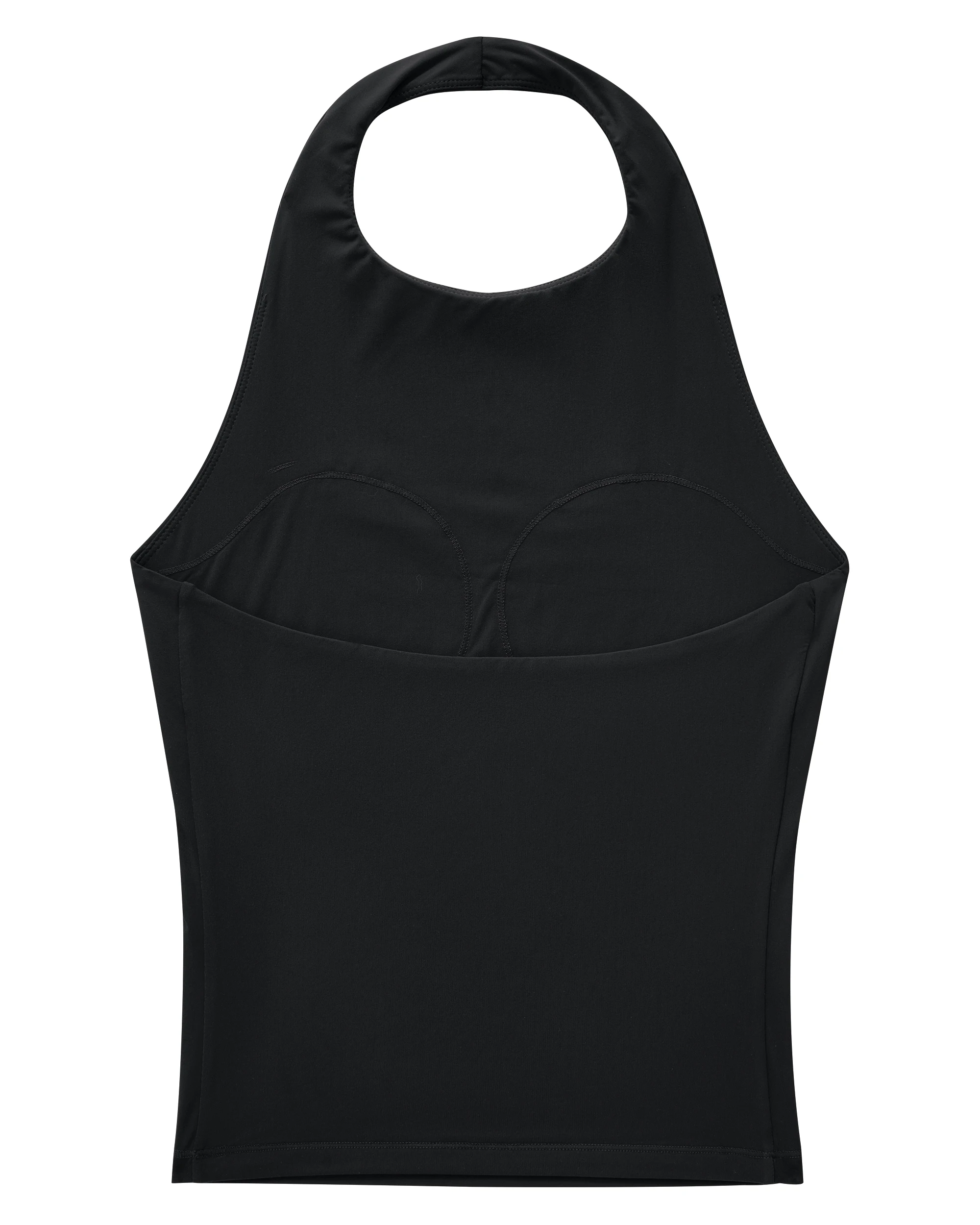 Damen Neckholder-Crop-Tanktop, ärmellos, hoher Kragen, rückenfrei, schmal geschnitten, einfarbig, gestricktes Camisole, Sommer, Casual, Basic, Y2K-Top, Weste – Detail 15