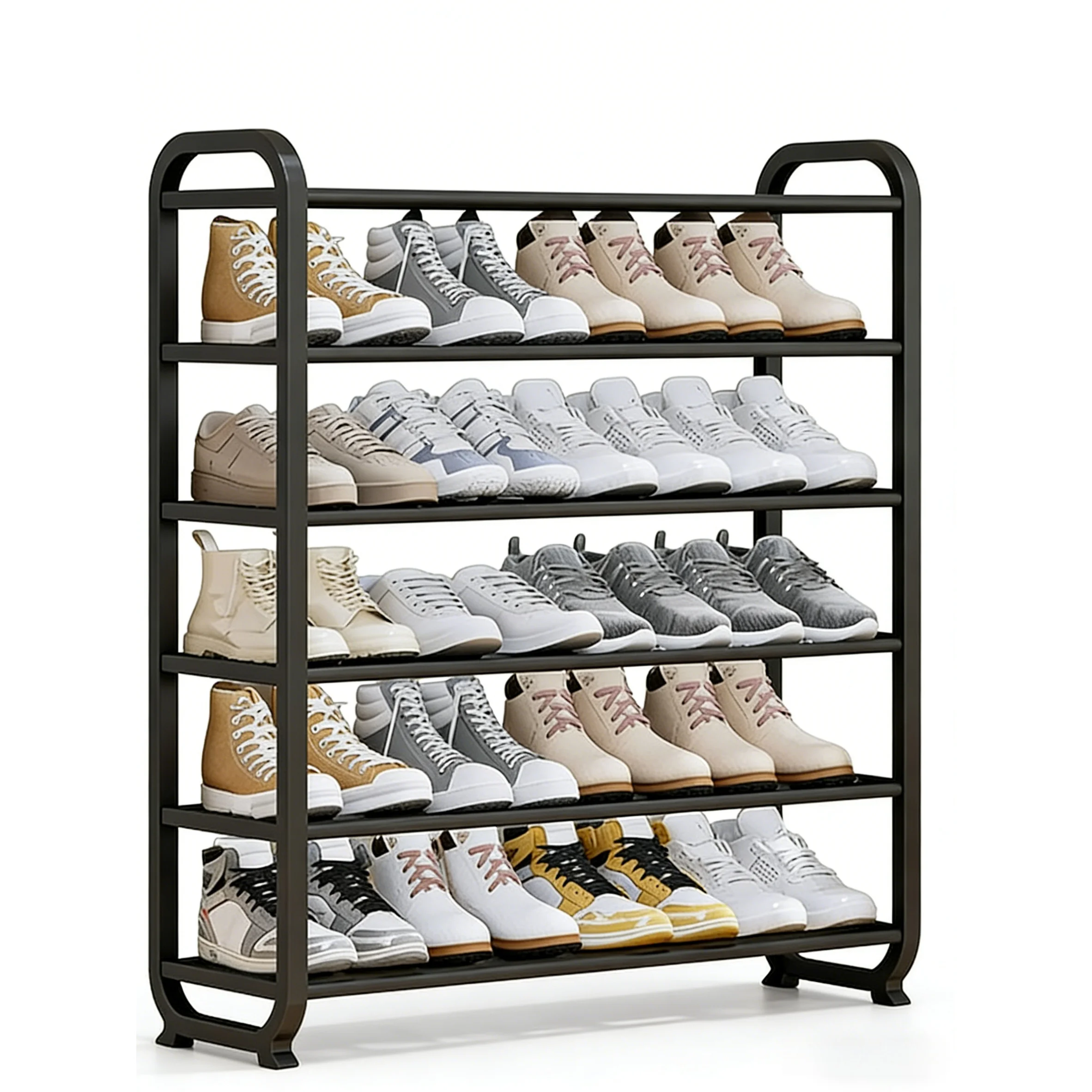 

6-слойный органайзер для обуви — легко собирается, портативное хранилище, подходит для 18-24 пар спортивной обуви, туфель на высоком каблуке и ботинок — идеально подходит