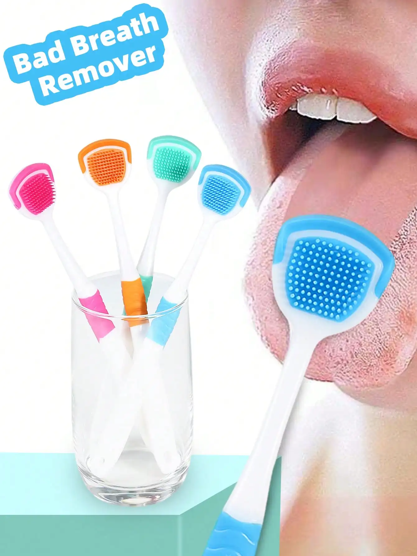 Reusable Metal Tongue Scraper Portable Tongue Cleaner Deep Clean Removes White Tongue Instant Breath Freshener Daily Travel Oral Hygiene Care Tool Bathroom Accessories