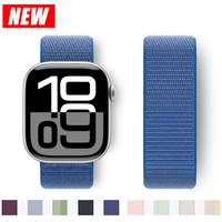 Nylon Loop Strap for apple watch band 44mm 40mm 45mm 41mm 46 42mm 49mm 44 45 mm bracelet iWatch series 10 9 SE 7 6 5 4 Ultra 2