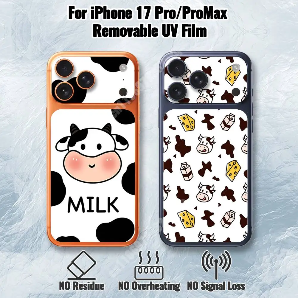 

Kawaii Cow Spots Pattern Removable UV Film for iPhone 17 Pro 17 ProMax Protective Sticker