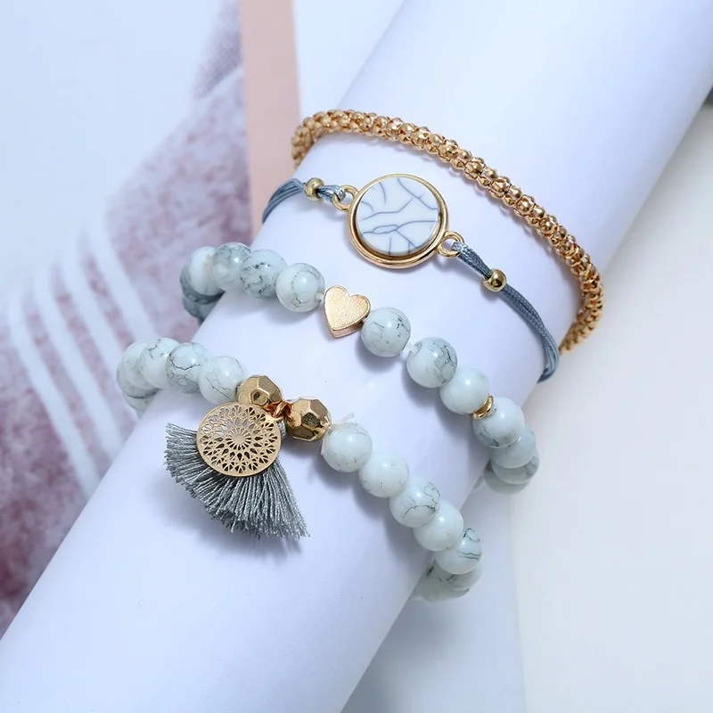 New Multi-layer Bracelet Set Beaded Bohemian Bracelet 4-piece Set Fashion Woman