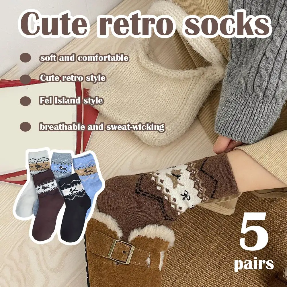 Outono inverno retro cão meias arco dos desenhos animados bonito meias médias moda versátil meias femininas