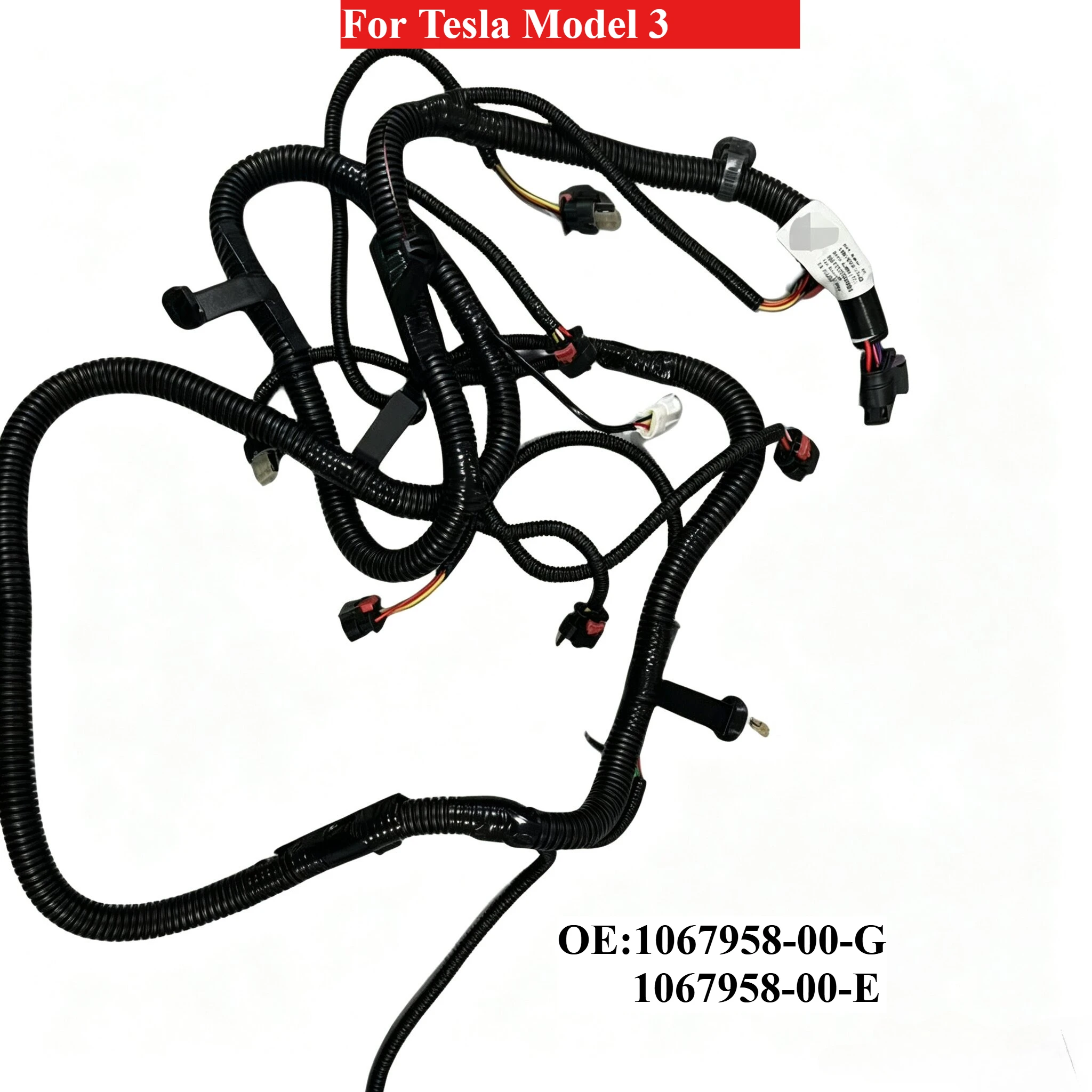 1067958-00-G Genuine Front Bumper Parking Sensor Wiring Harness With Foglight Plug For Tesla Model 3 Y 1067958-00-E Accessories