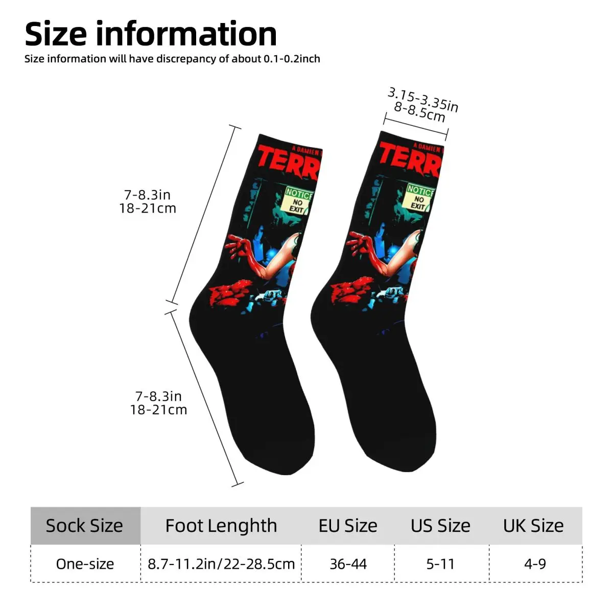 Terrifier 3 No Exit Hourr Clown Vintage Socks Autumn Stockings Kawaii Men Soft Breathable Socks Cycling Anti Bacterial Socks