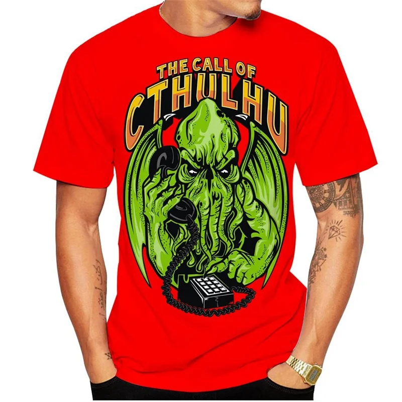 3D Printing Cthulhu Men\'s T Shirt For Men Summer Casual Loose Oversized T-shirt Fashion Comfortable Top Round Neck Tops Tees