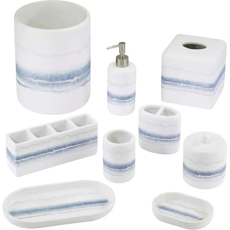 Accessory Set, Resin Countertop Accessories, Marble Inspired Bathroom Essentials (Murano Collection)