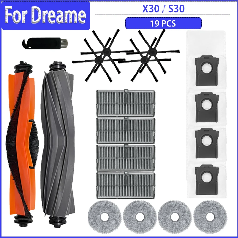 Main Side Brush HEPA Filter Mop Dust Bag For Dreame L10s Pro Ultra Heat /X30 Ultra / X30 Pro Robot Vacuum Cleaner Accessories