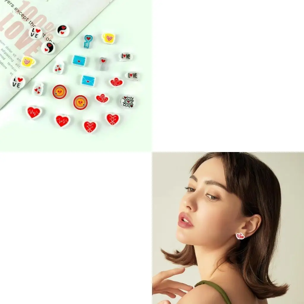 Multipurpose Heart Earring Silicone Mould 4pcs for Handmade Accessories