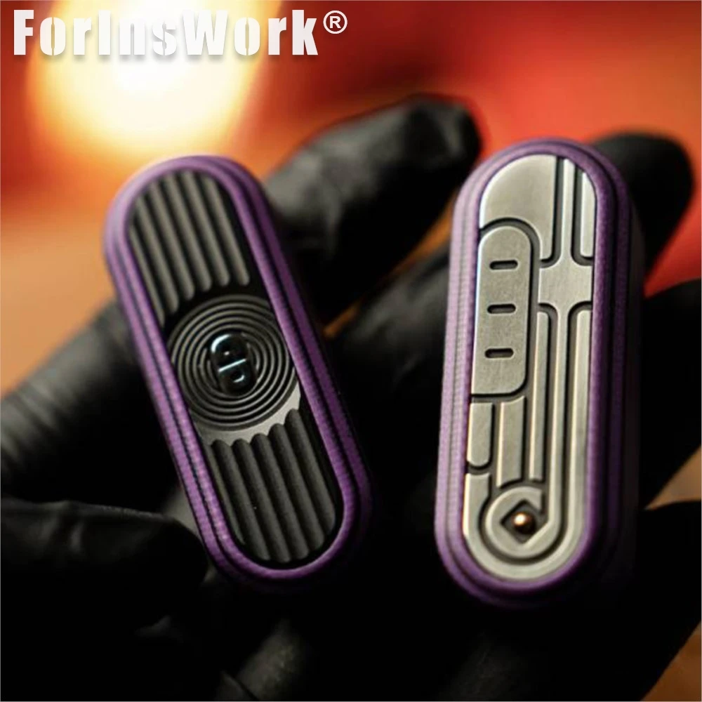 GD EDC G10 Purple Cupronickel Patch LUCK Slider Fidget Slider Dense Racetrack Office Desk Accessories Cheap Toys
