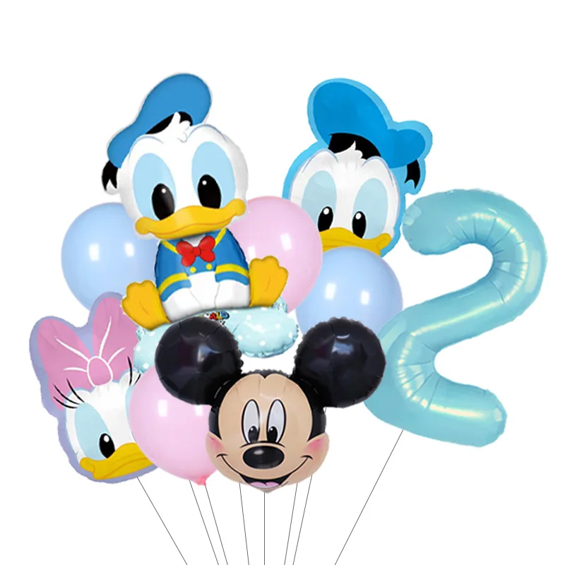 Amine Mickey Minnie Daisy  Donald Duck Mouse Foil Balloons Boys and Girls Baby Birthday Party Decoration Number Balloon Globos view 3