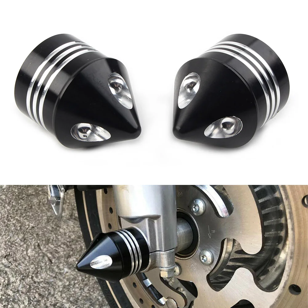 Black Motorbike Front Axle Cap Nut Cover For Harley Davidson Electra Glide Sportster FLHX Dyna 2008-2016 Aluminum Alloy