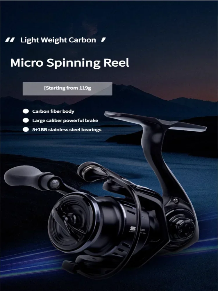 Mavllos S2 119g moulinet de pêche au bar léger 800S 1000S 5.2:1 rapport étanche cadre en carbone moulinet de pêche au bar pour carpe truite
