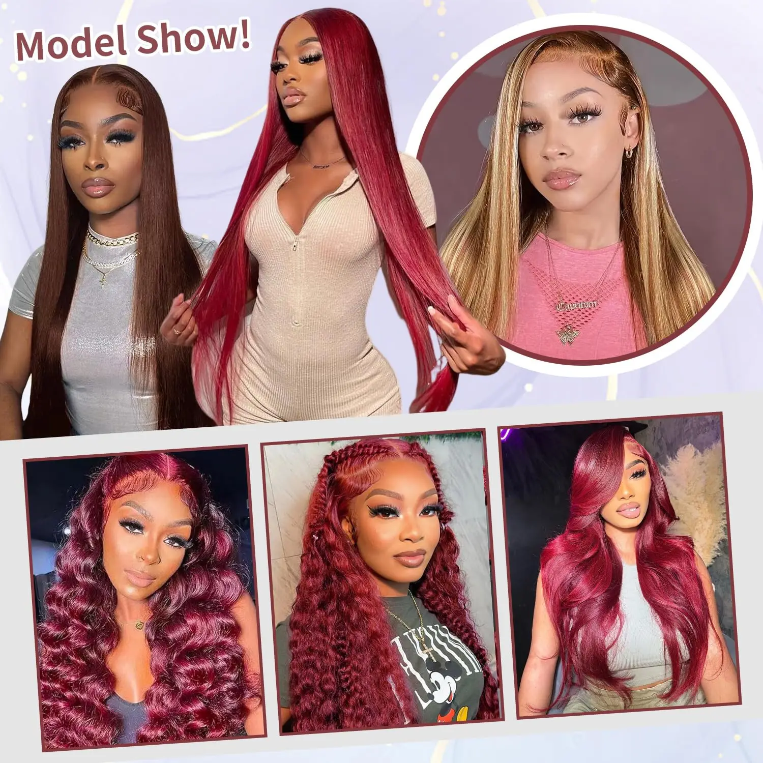 200%高密度99Jバーガンディ13x4レースフロント人毛ウィッグブラジル産カラー34インチストレートレッドレースフロント人毛ウィッグ