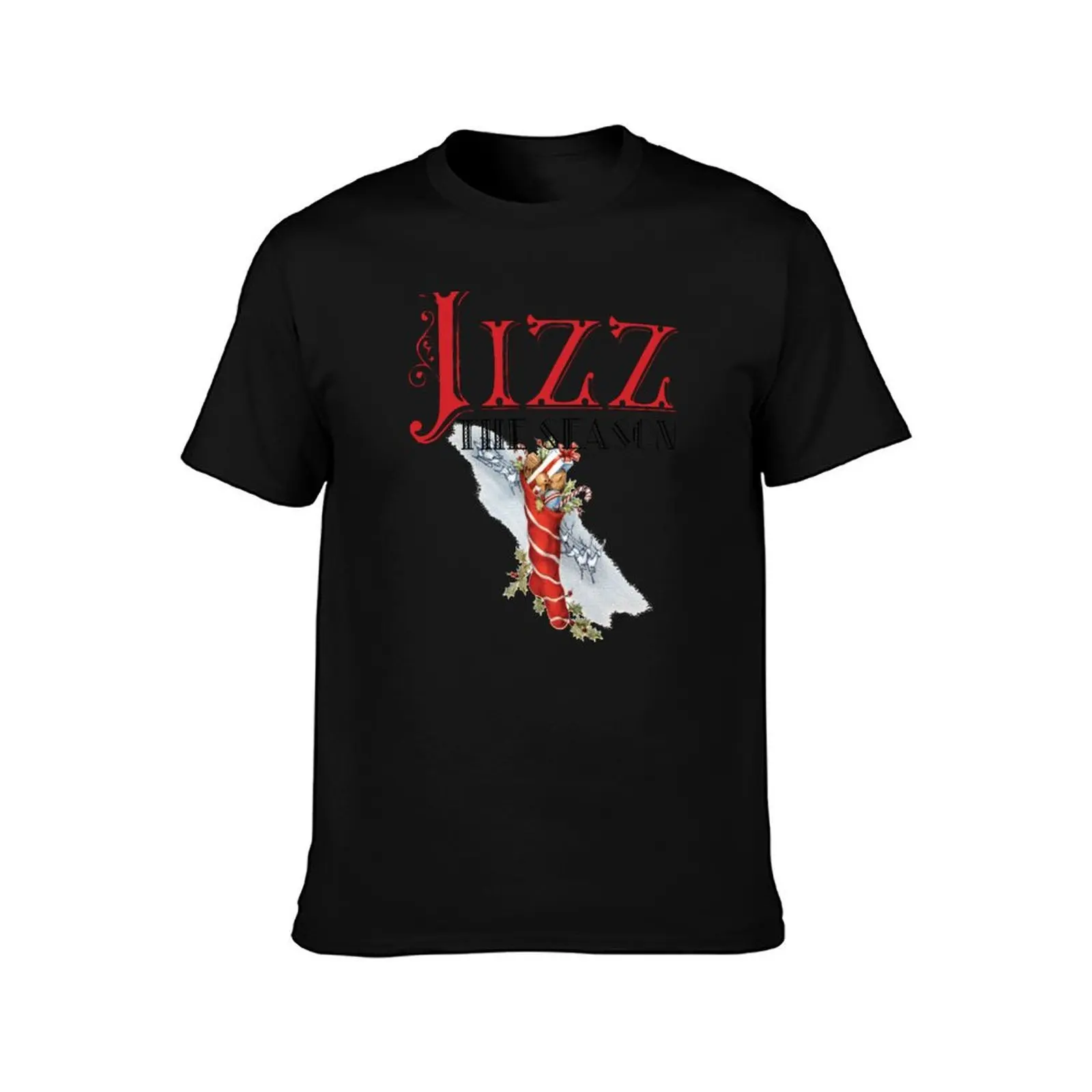 Jizz The Season - Bareback Christmas T-Shirt Simple Line Art Print Tee T-Shirt