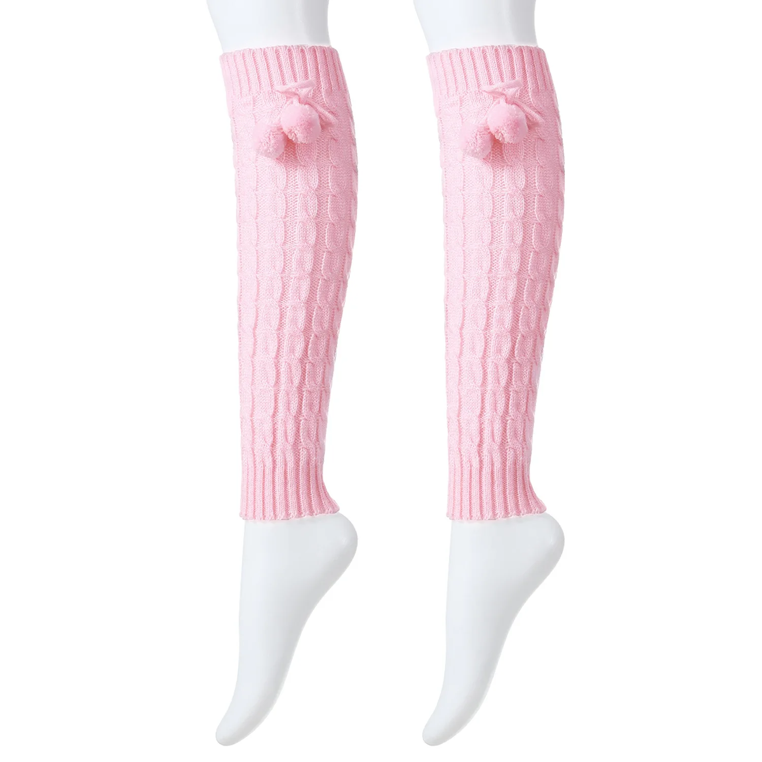 Womens Solid Color Leg Warmers Autumn Winter Girls Thermal Knee Length Boot Socks Knitted Footless Warm Leg Socks