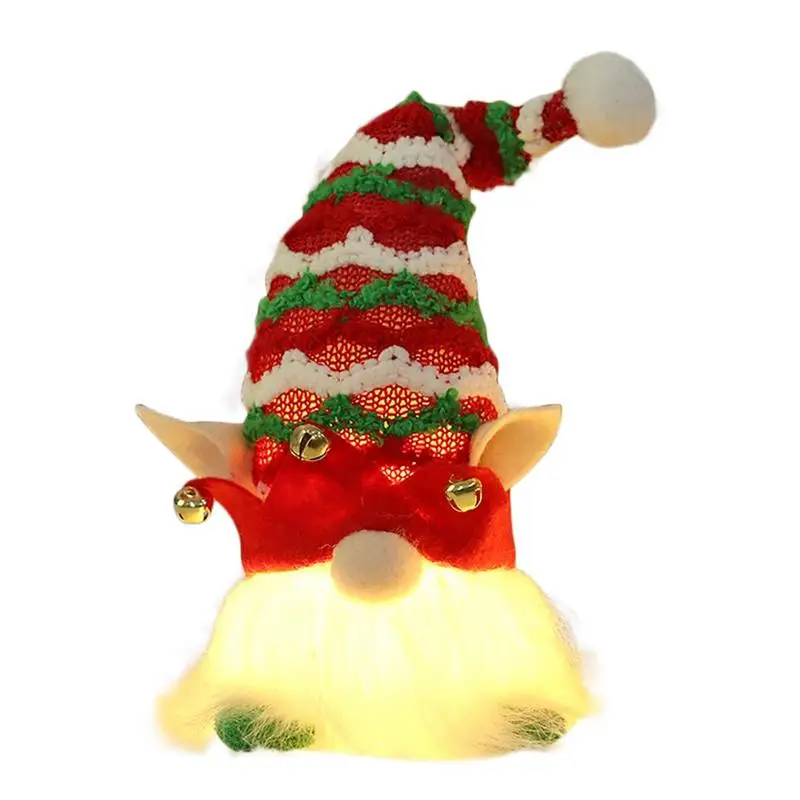 Christmas Faceless Figure 8.66in Christmas Stuffed Swedish Gnomes Scandinavian Holiday Gnomes Decor With Lights Nordic Plush