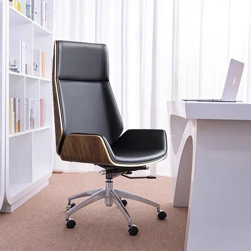 

High-end Genuine Leather Executive Office Chair with High Back Reclining Swivel Ergonomic Desk Chair for Home and Conference Use