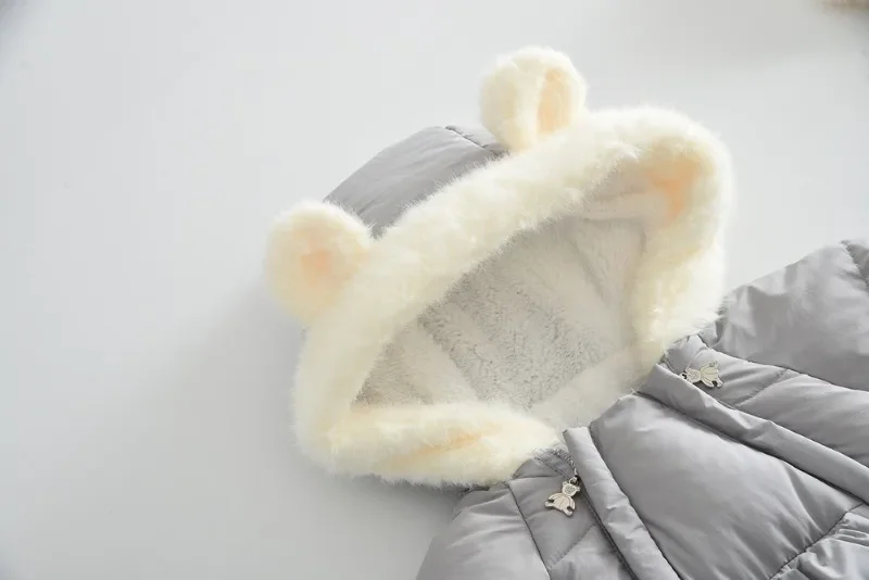 4-teiliges Set BELLBELL Winter-Strampler für Neugeborene Mädchen + Schal + Handschuhe + Schuhe, Outfit mit Kapuze, Plus Samt, warm, für Säuglinge, Babys, Mädchen, Jumpsuits – Detail 13