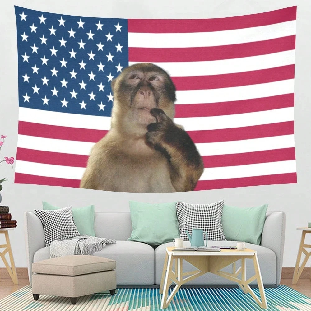 Multi-size Tapestries Featuring American Flags, Classic Expressions, Monkeys, Bohemian Home Decor for Dormitories  Living Rooms.