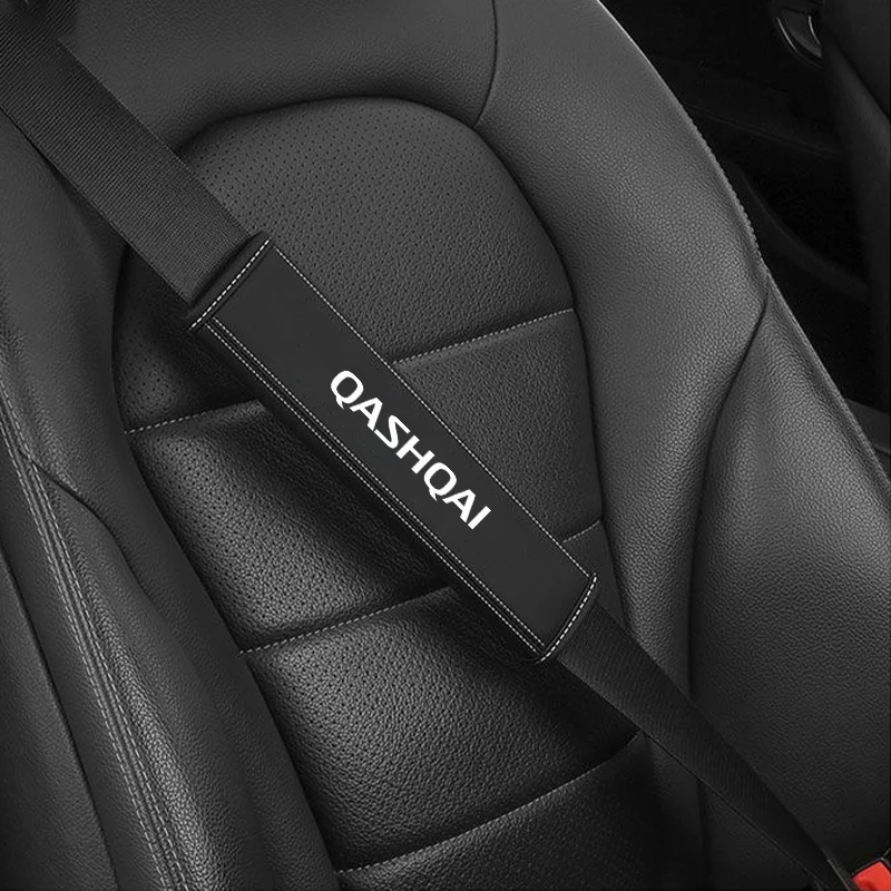 2Pcs For Nissan Qashqai J10 J11 J12 2013 2014 2015 2016 2017 Nappa Car Leather Seat Belt Covers Styling Interior Car Accessories