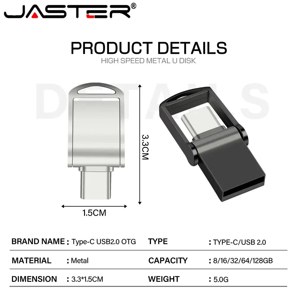 TYPE-C USB Flash Drive 64GB Super Mini Metal Memory Stick 32GB For Mobile Phone Pen Drive 16GB Silver USB Stick Black Pendrive