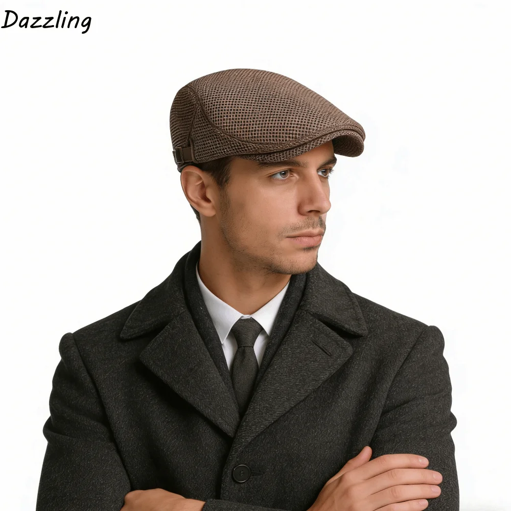 Newsboy Cap Versatile Mesh Beret Cap Washable Polyester Material Breathable Sun Hat Hollow Vintage Fashion Flat Cap Ordinary