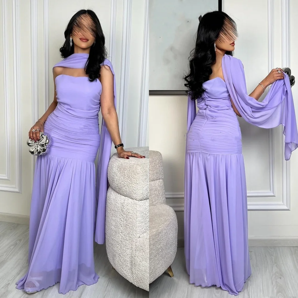 

Customized Sizes Available Simple Pleat Ruched Draped A-line Strapless Long Dresses Bespoke Occasion Dresses Casual High Quality