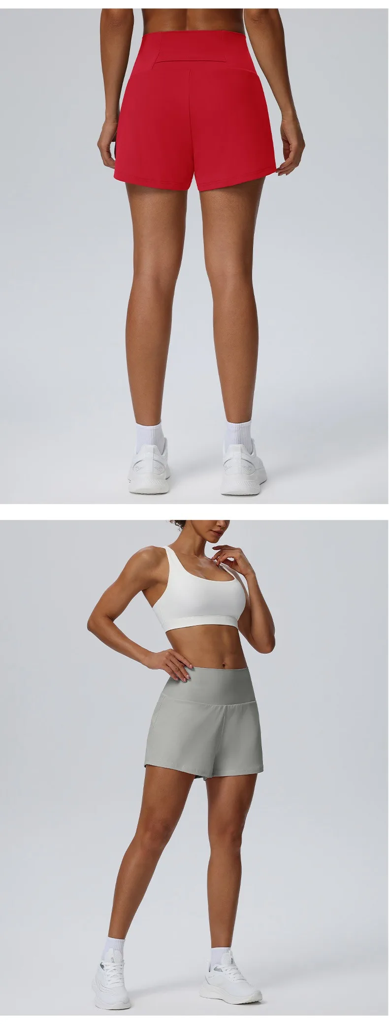 Women's Summer Loose Running Shorts 2-in-1Quick Dry Athletic Yoga Gym Shorts with Pockets Yoga Fitness Sports Shorts