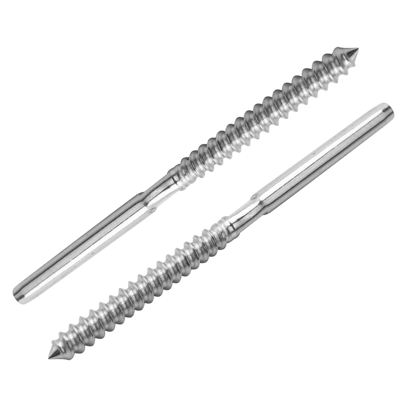 36 Pairs Stainless Steel Right&Left Handed Thread Swage Lag Screws For Wood Post Of 1/8 Inch Cable Railing Kit Decking Railing H