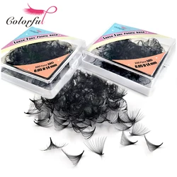 Colorful 30D/40D Loose Fans Pointy Base Volume Lashes Sharp Thin Stem Premade Volume Fans Eyelash Extension Mixed Faux Mink Lash