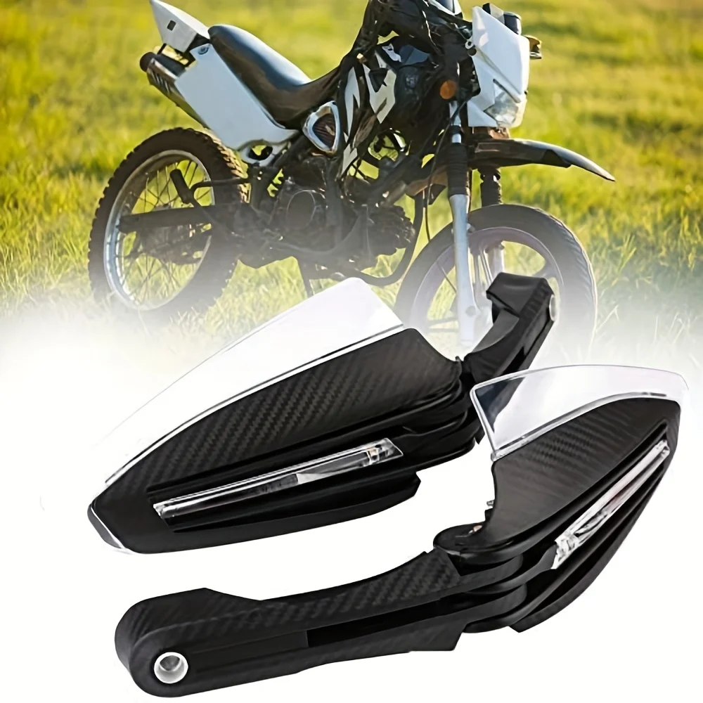Motorcycle Handguards with LED Turn Signals Off-Road Fall Protection & Daytime Running Lights, Durable ABS for Dirt Bikes & ATV