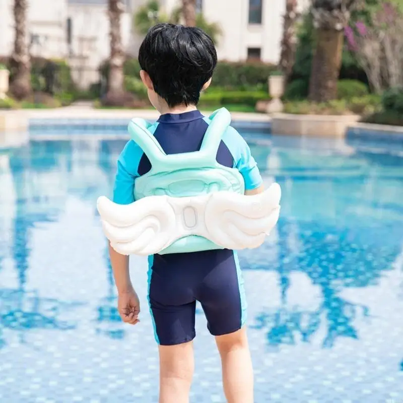 F62d opblaasbare engelenvleugel zwemvlucht Baby Bathtub drijvend vest voor w/ verdikte PVC