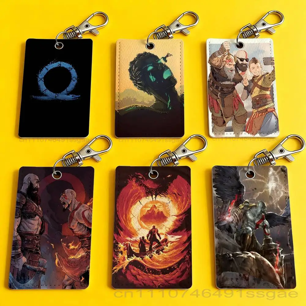 Hot Game G-God of W-War Card Holder Men And Womenn Universal Antirust Keychain Learther Access Drop Key Tag Ring