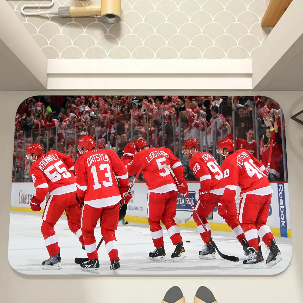 

Ice Hockey Door Mats Household Foot Mats Bathroom Absorbent Non-slip Mats Kitchen D-Detroit R-Red W-Wings Floor Mats