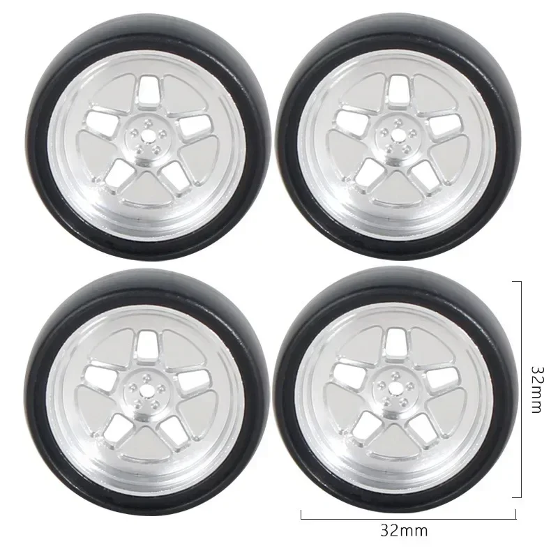 FOR A86 LD1801 LD1802 LD1803 LD1804 A01 A02 Metal 32mm RC Hard Drift Tire Wheel Hard Tyre 1/18 RC Car Upgrade Parts