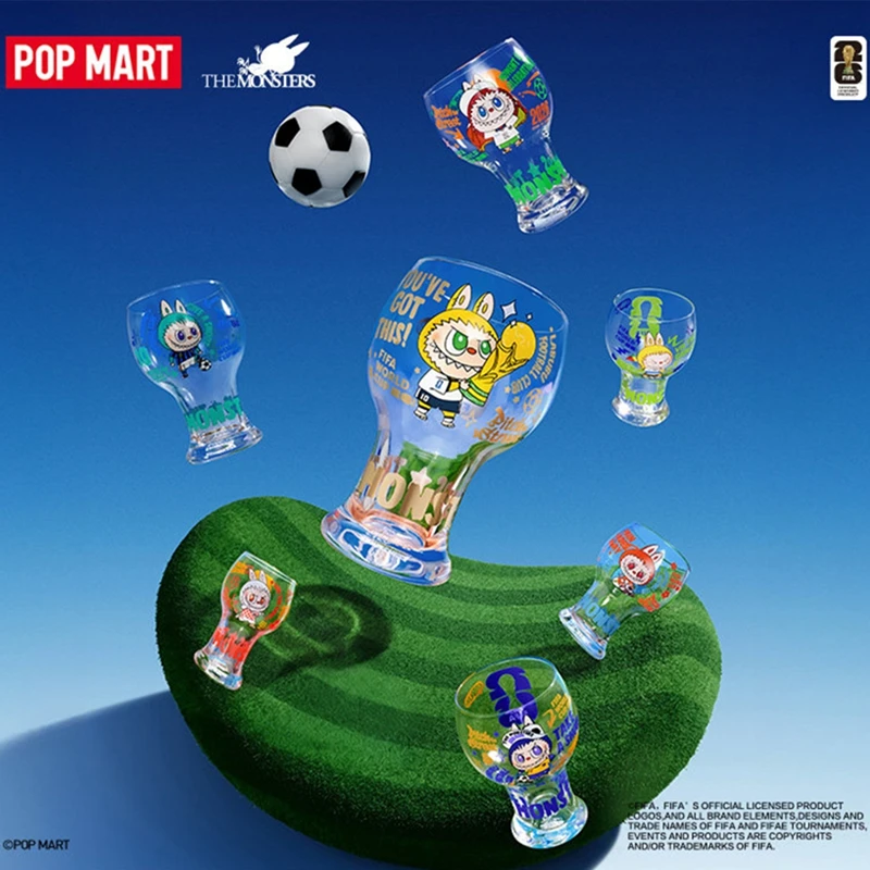 

Оригинальная стеклянная кружка POPMART Labubu THE MONSTERS × FIFA Series Blind Box Seal The Victory, аниме-фигурка, загадочная коробка, модель-украшение