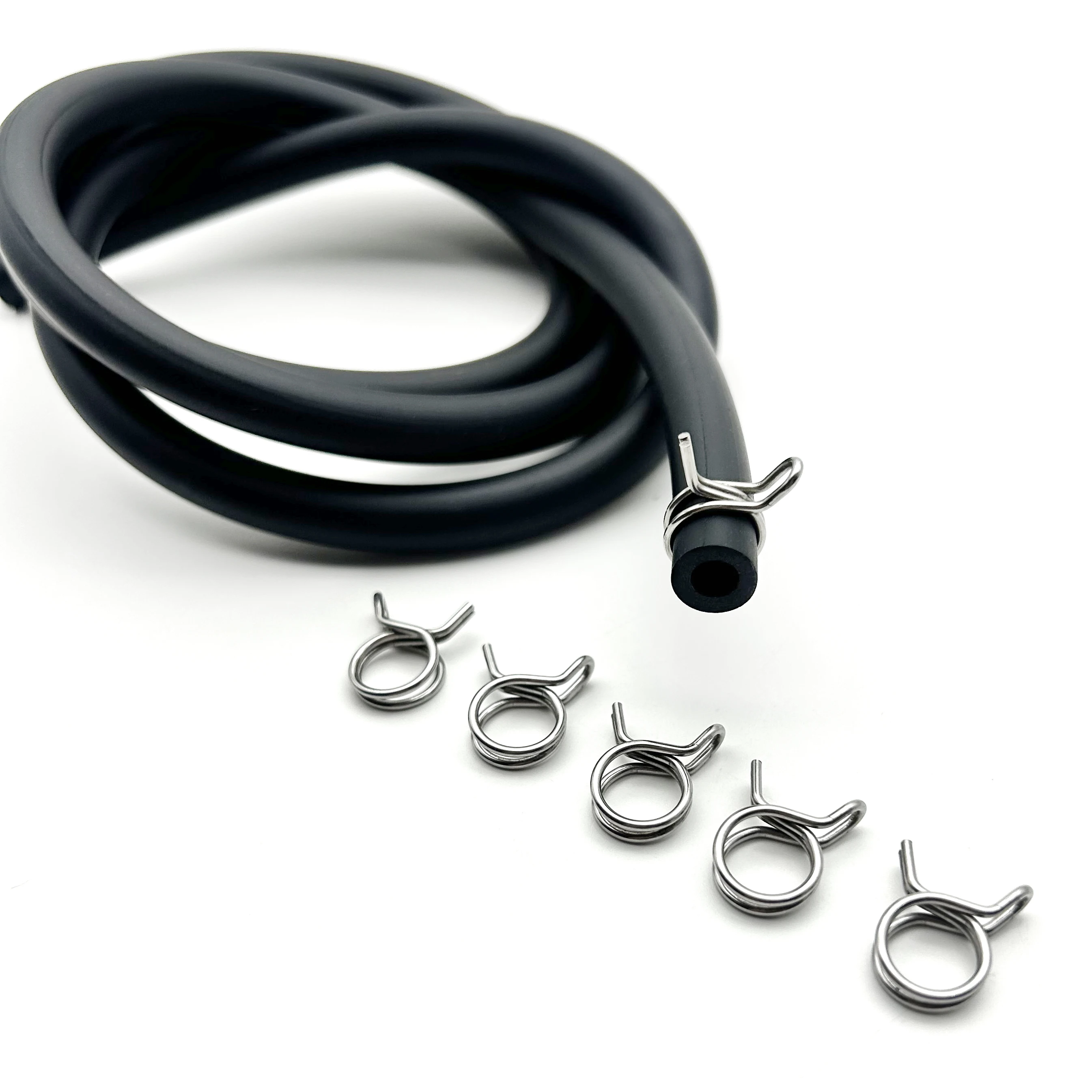 5*9/5*10mm NBR Nitrile Rubber Hose with Adjustable 304 Stainless Steel Hose Clamp, Strong Locking Force, Sealed and Leak Proof