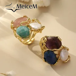 MeiceM Geometric Zinc Alloy Ring Luxury Foldable and Expandable Women's Ring Fashion Women's Party Jewelry Valentine's Day Gift