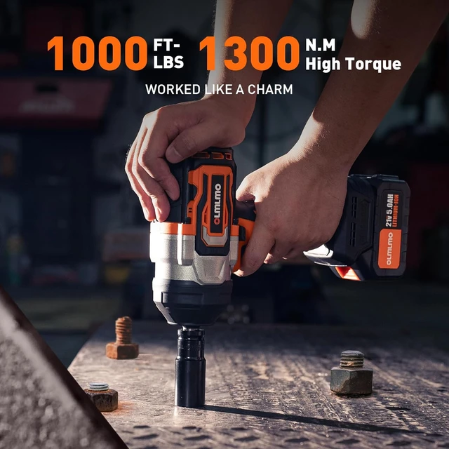 Cordless Impact Wrench 1 2 Inch Brushless Max 1000Ft lbs High Torque Impact Gun w 2 x 5000mAh Batteries AliExpress