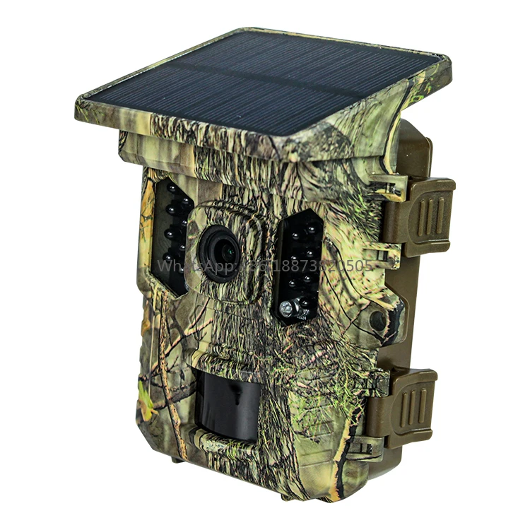 Oem wholesale phone connected outdoor security wildlife trail solar panel with night vision 2.0 inch screen