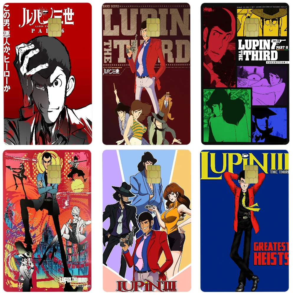 L-Lupin III C-Comics Anime Sticker Film Skin Cover für Kreditkarte Debit Bankkarte 1 Set mit 4 Stück
