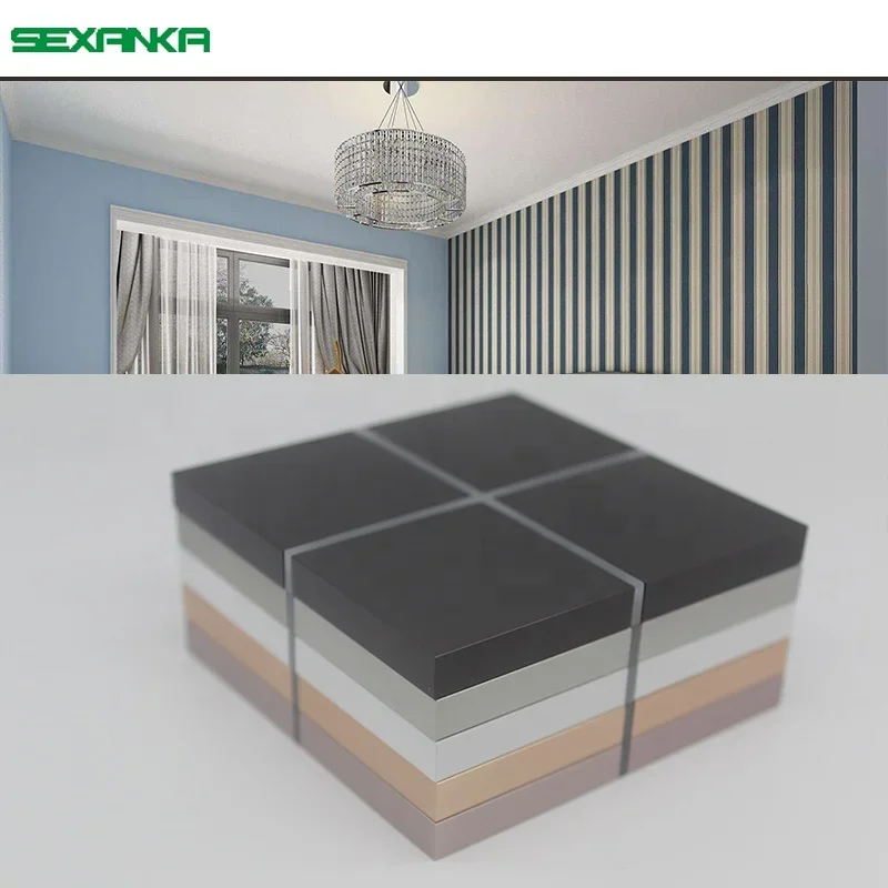 SEXANKA KNX EIB Factory Smart Home Building Automatic System 4 Gang Aluminium Metal Dimmer Switch Touch  Wall Switches