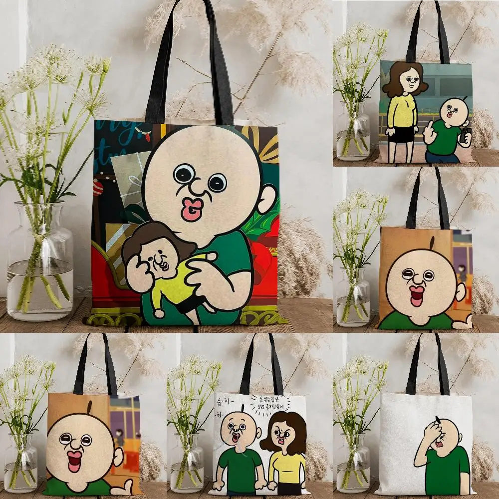 Internet MEME B-Bbangbbang's diary Storage Bags Reusable Large Capacity Shopping Bag for Daily Use Grocery Travel & Work