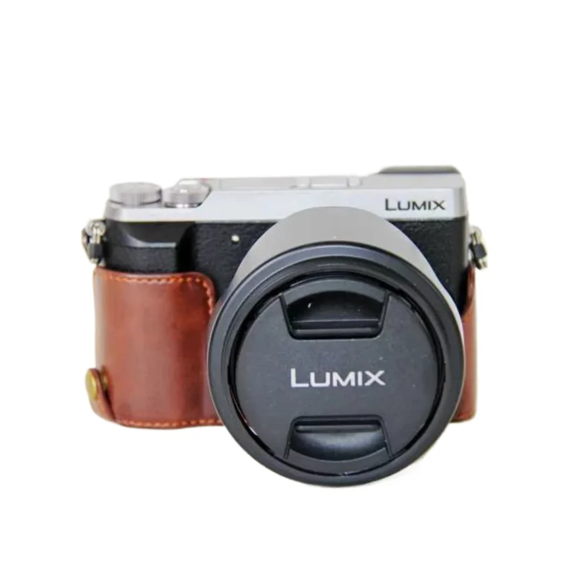 New PU Leather Camera Bottom Case Half Bag Cover For Panasonic GX85 GX80 GX 85 GX 80