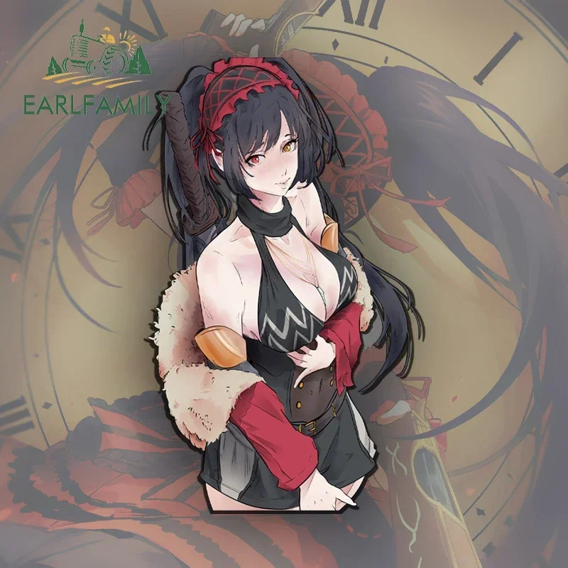 

EARLFAMILY 13 см для Tokisaki Kurumi, современный стиль, автомобильные наклейки, солнцезащитный крем, простые наклейки, устойчивые к царапинам, креативный декор, автомобильные этикетки