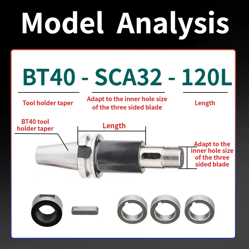 BT40 BT50 BT30 Side Milling Cutter Spindle SCA22 SCA27 SCA16 SCA40 for CNC Three-sided Edge Milling Cutter Saw Blade Milling
