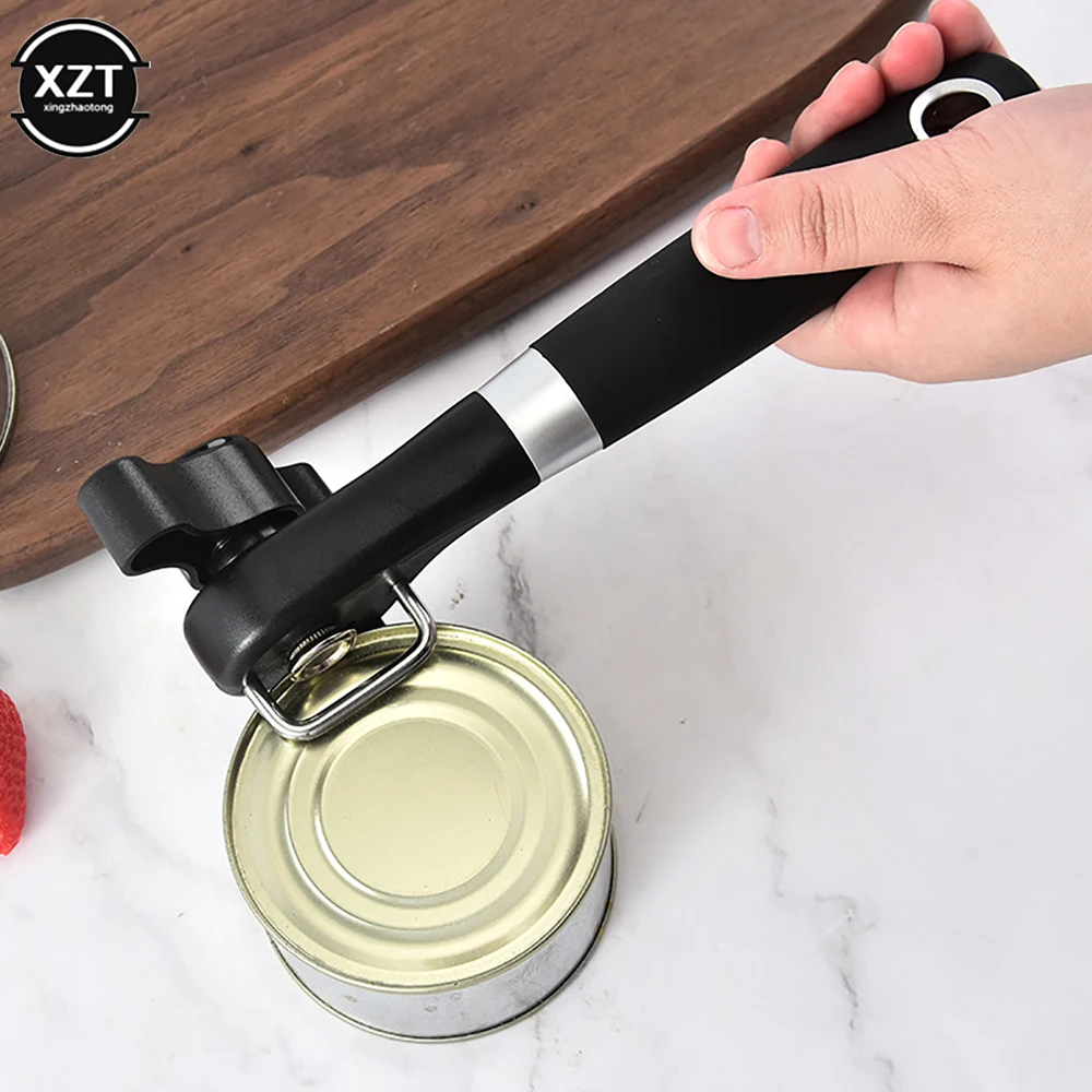 Safe Cut Can Opener Handheld Smooth Edge Can Opener Food Grade Stainless Steel Cutting Can Opener for Kitchen &Restaurant